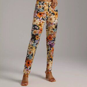 Anthropologie Maeve Moxy Collective Floral Trousers Blue 6